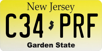 NJ license plate C34PRF