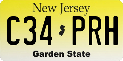 NJ license plate C34PRH