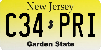 NJ license plate C34PRI