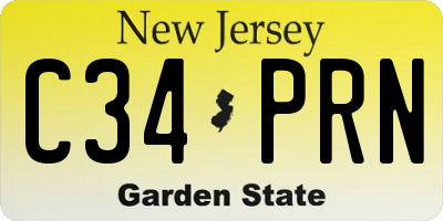 NJ license plate C34PRN