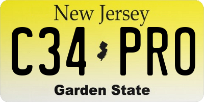 NJ license plate C34PRO