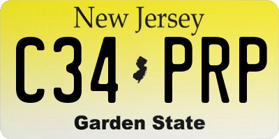NJ license plate C34PRP
