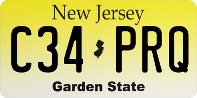 NJ license plate C34PRQ
