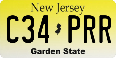 NJ license plate C34PRR