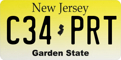 NJ license plate C34PRT