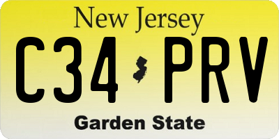 NJ license plate C34PRV