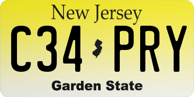 NJ license plate C34PRY