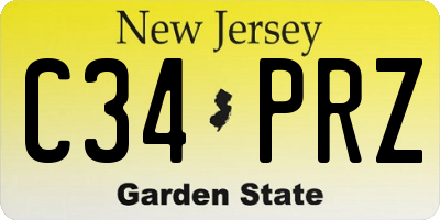 NJ license plate C34PRZ