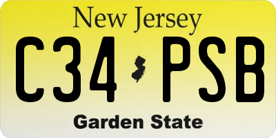 NJ license plate C34PSB