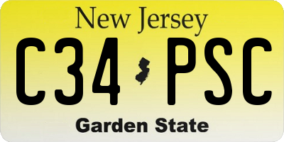 NJ license plate C34PSC