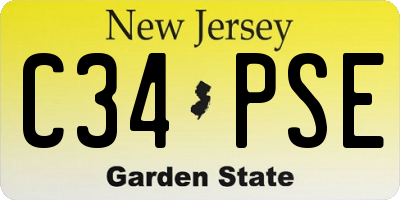 NJ license plate C34PSE
