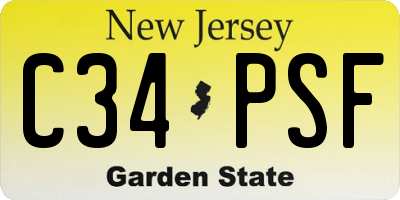 NJ license plate C34PSF