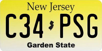 NJ license plate C34PSG