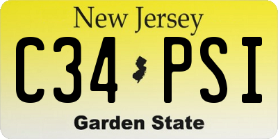 NJ license plate C34PSI