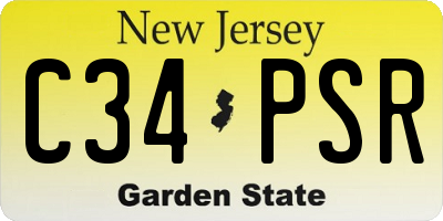 NJ license plate C34PSR