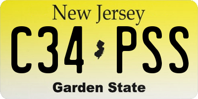 NJ license plate C34PSS