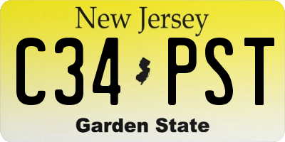 NJ license plate C34PST