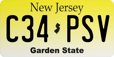 NJ license plate C34PSV