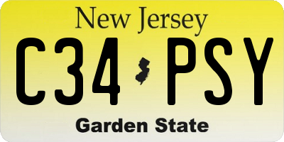 NJ license plate C34PSY