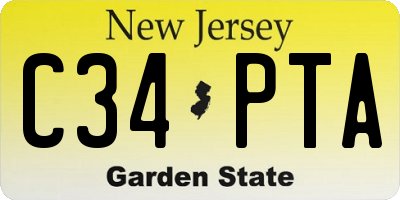 NJ license plate C34PTA