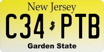 NJ license plate C34PTB