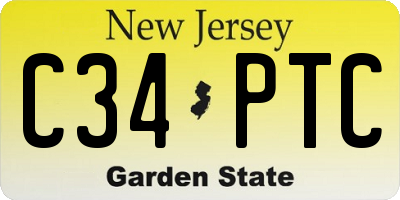 NJ license plate C34PTC