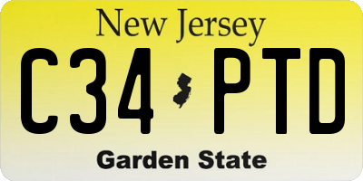 NJ license plate C34PTD