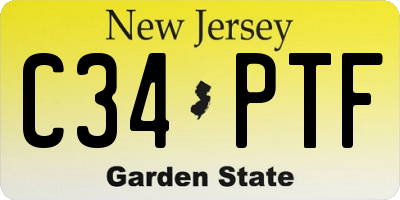 NJ license plate C34PTF