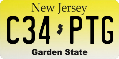 NJ license plate C34PTG