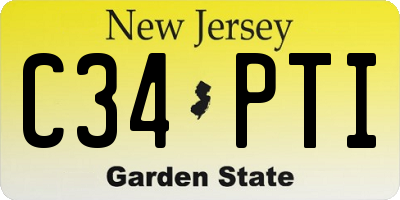 NJ license plate C34PTI