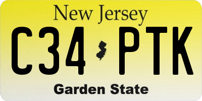 NJ license plate C34PTK