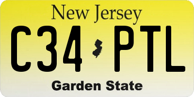 NJ license plate C34PTL