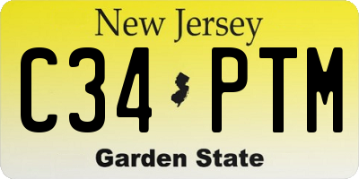 NJ license plate C34PTM