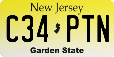 NJ license plate C34PTN