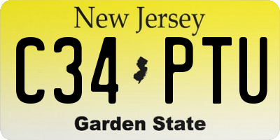 NJ license plate C34PTU