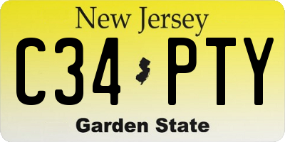 NJ license plate C34PTY