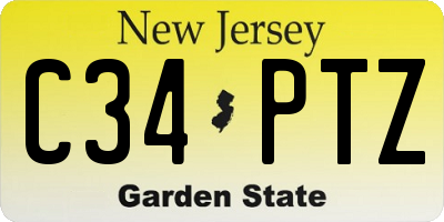 NJ license plate C34PTZ