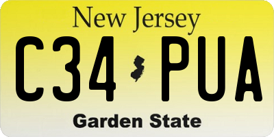 NJ license plate C34PUA
