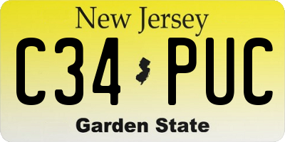NJ license plate C34PUC