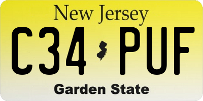 NJ license plate C34PUF