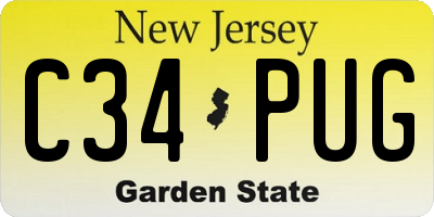 NJ license plate C34PUG