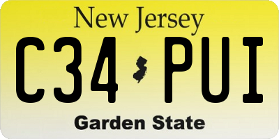 NJ license plate C34PUI