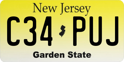 NJ license plate C34PUJ