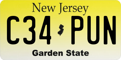 NJ license plate C34PUN