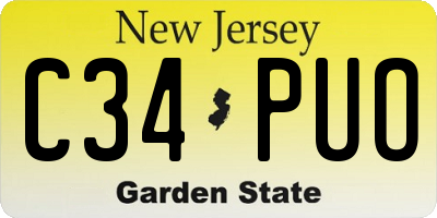 NJ license plate C34PUO