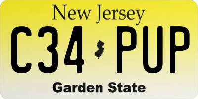 NJ license plate C34PUP