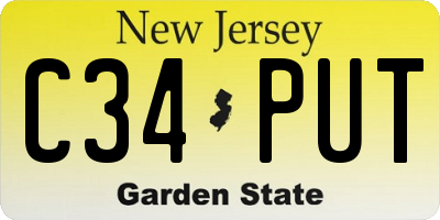 NJ license plate C34PUT