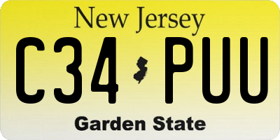 NJ license plate C34PUU