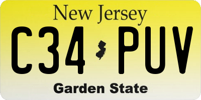 NJ license plate C34PUV