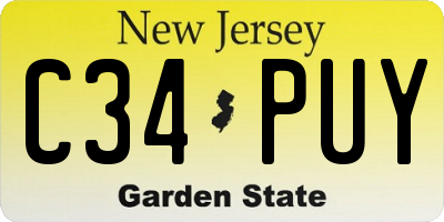 NJ license plate C34PUY